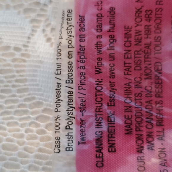 Avon, unopened small Pink bag with makeup brush and steel tweezer. NEW - Picture 4 of 4